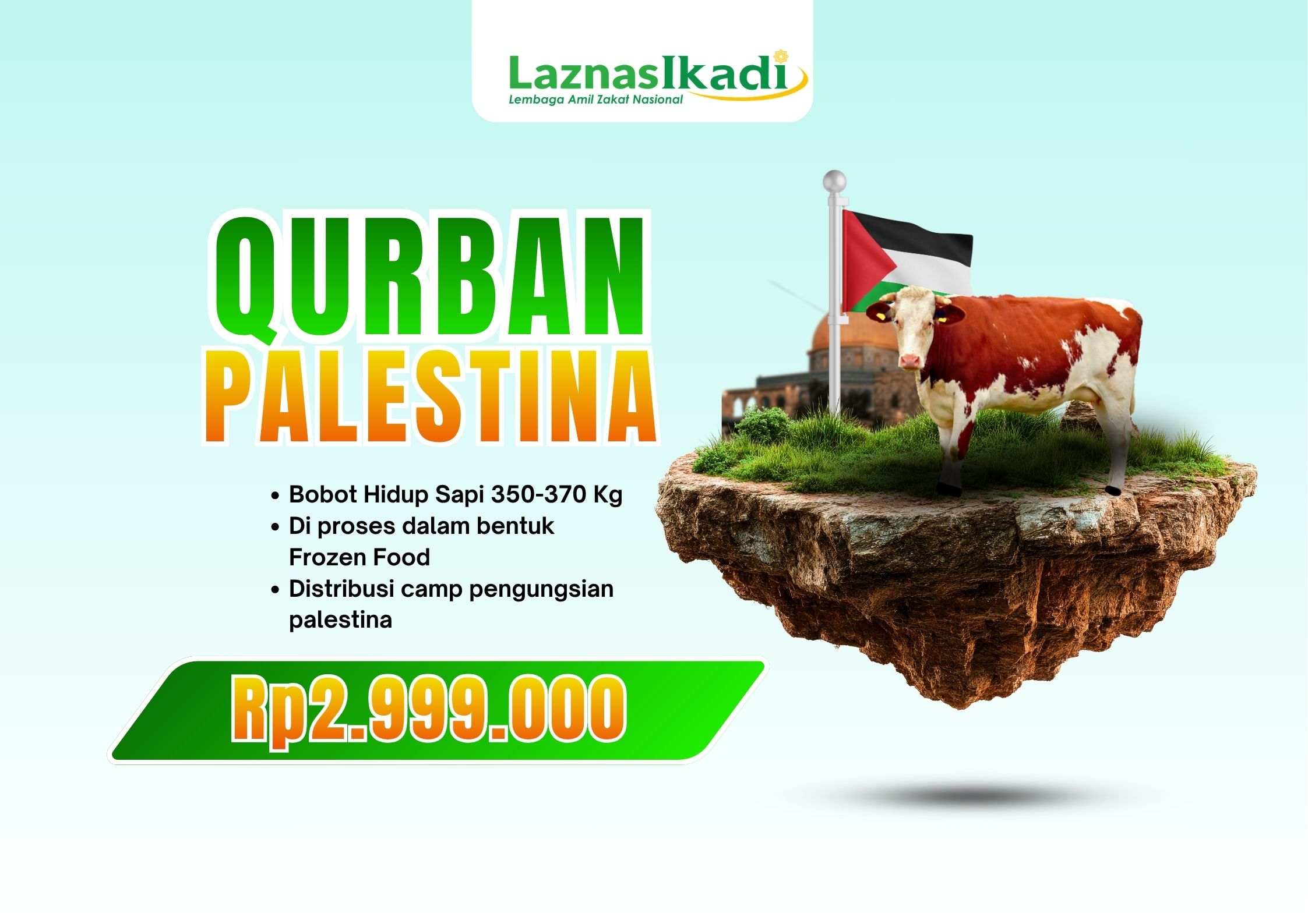 Qurban 1/7 Sapi (Frozen) — For Camp Palestine