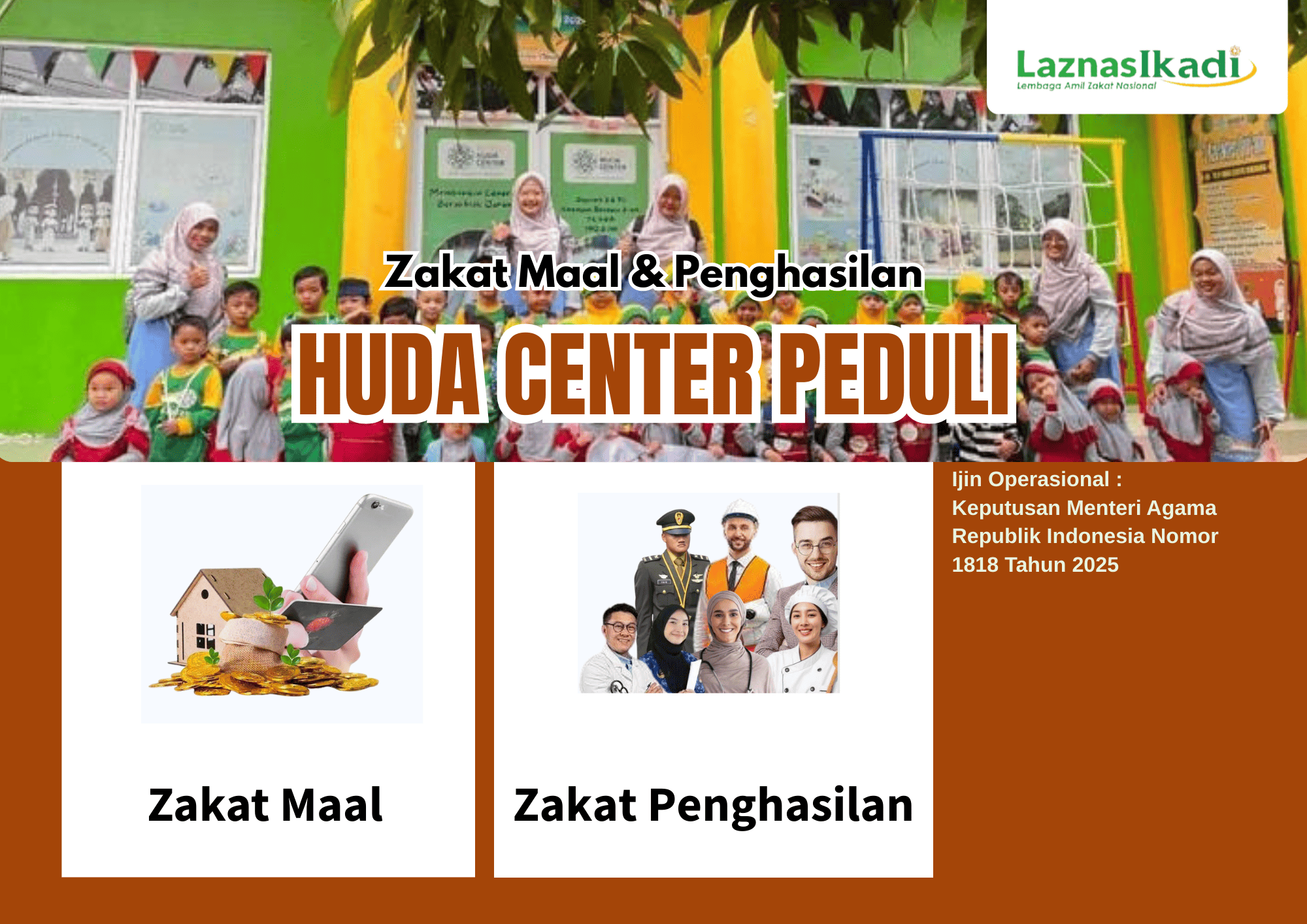 Zakat Maal dan Penghasilan Huda Center Peduli