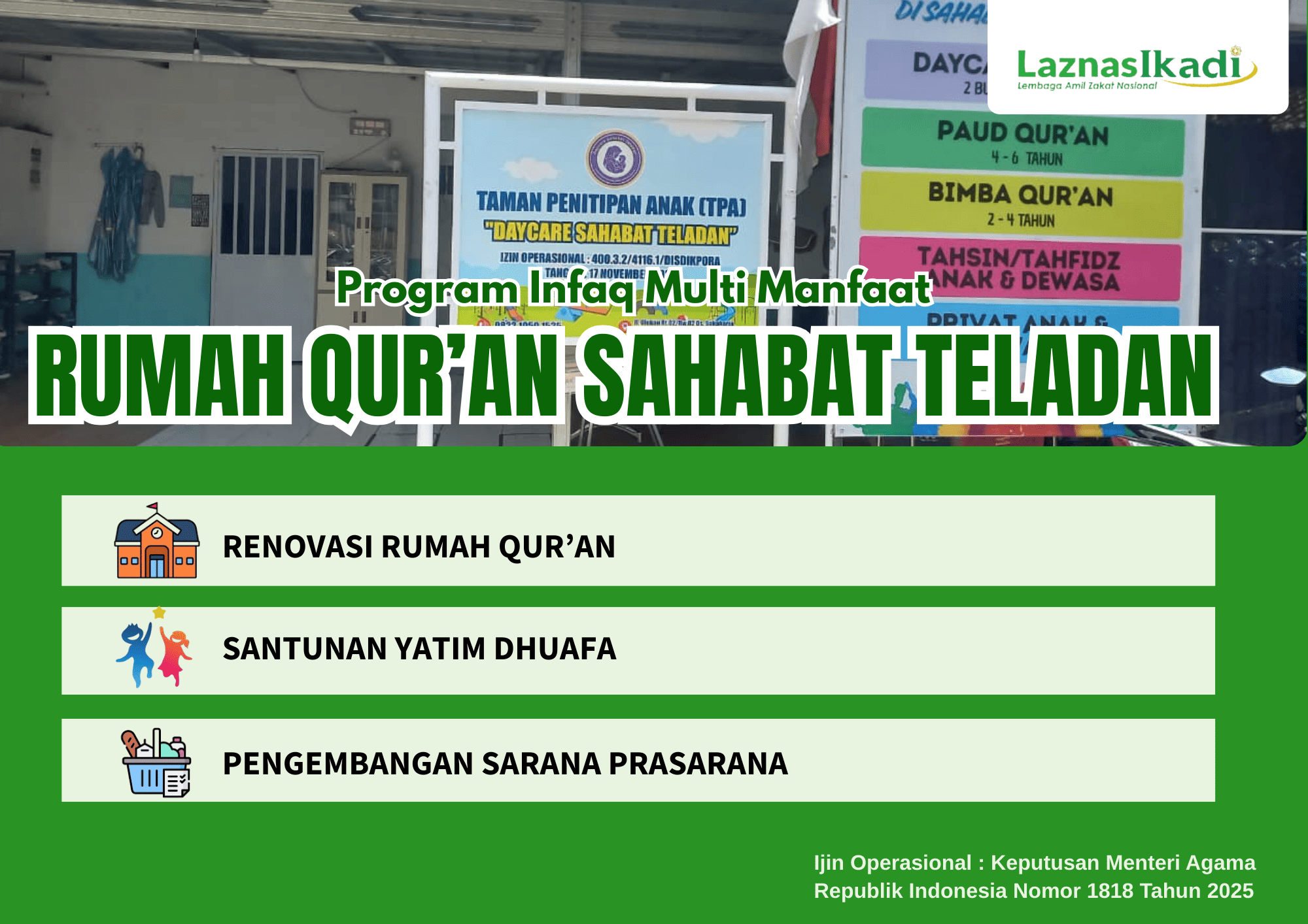 Infaq Multi Manfaat Rumah Qur'an Sahabat Teladan