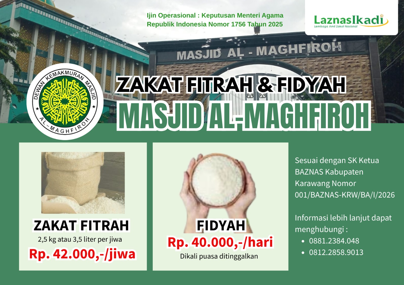 Zakat Fitrah dan Fidyah Masjid Al Maghfiroh