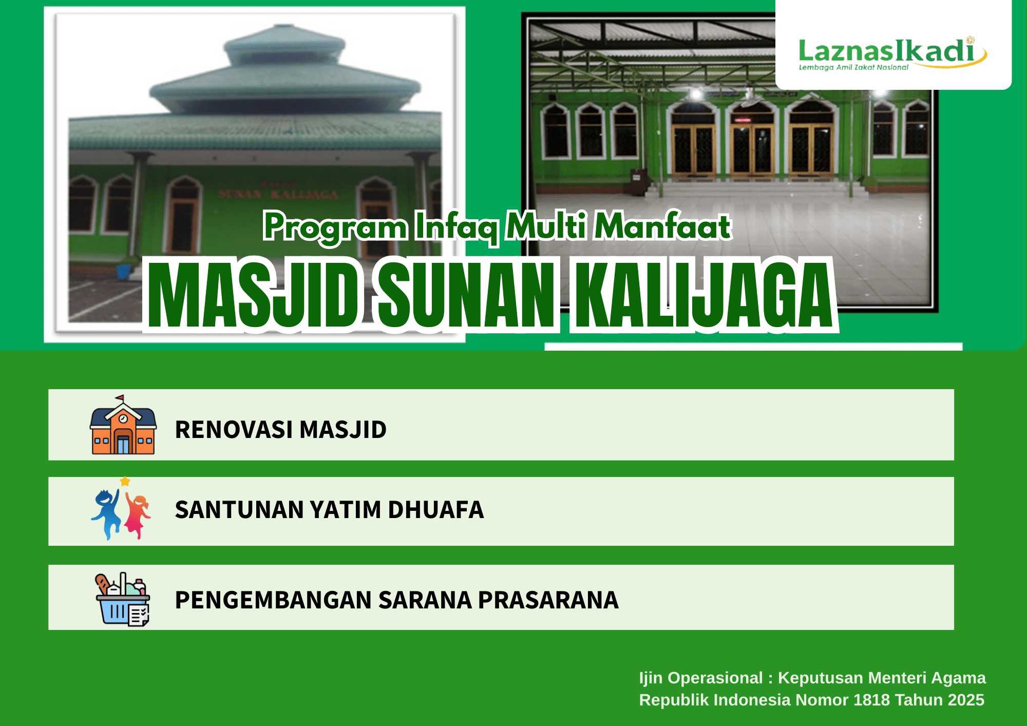 Infaq Multi Manfaat Masjid Sunan Kalijaga