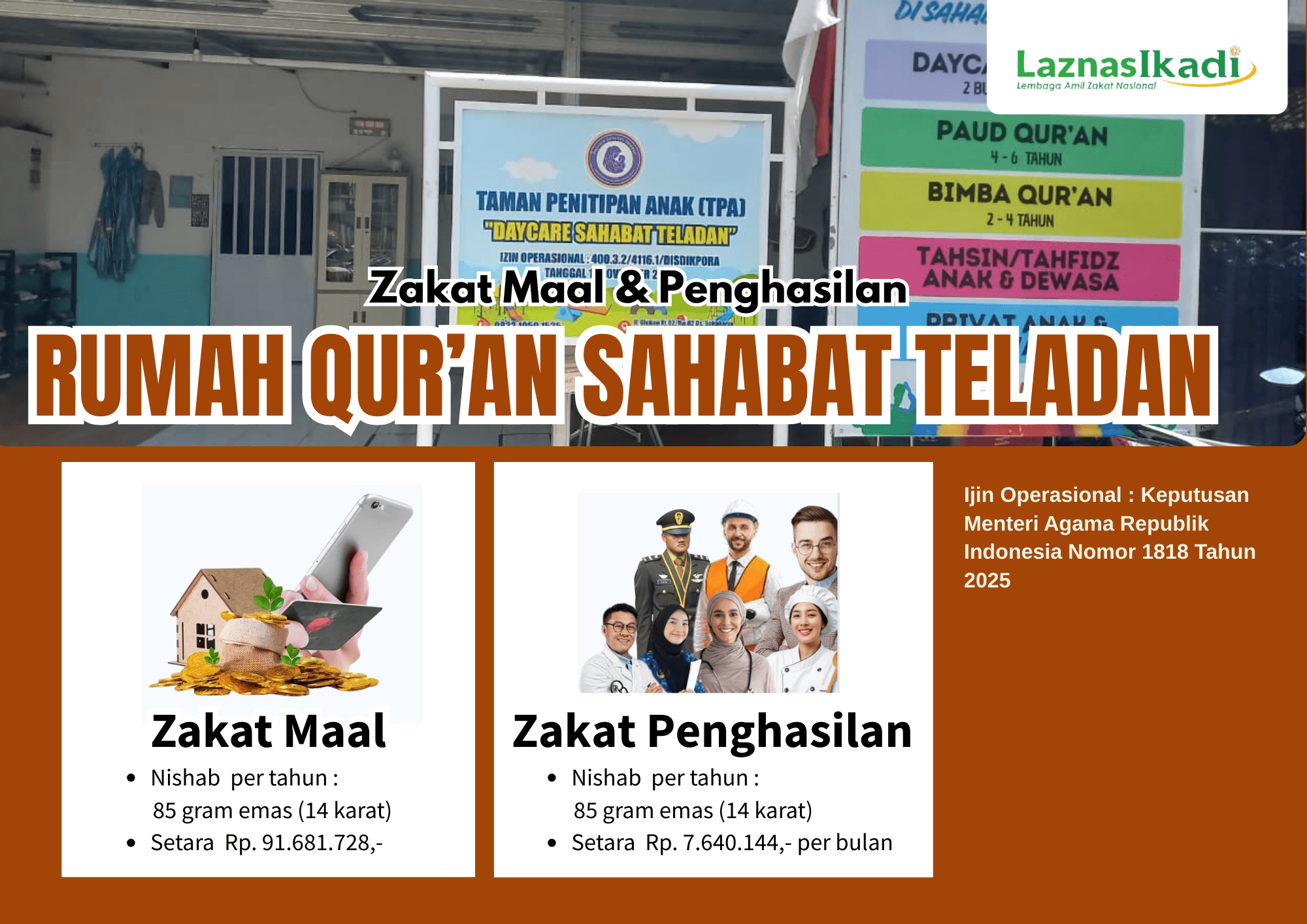 Zakat Maal & Penghasilan RQ Sahabat Teladan