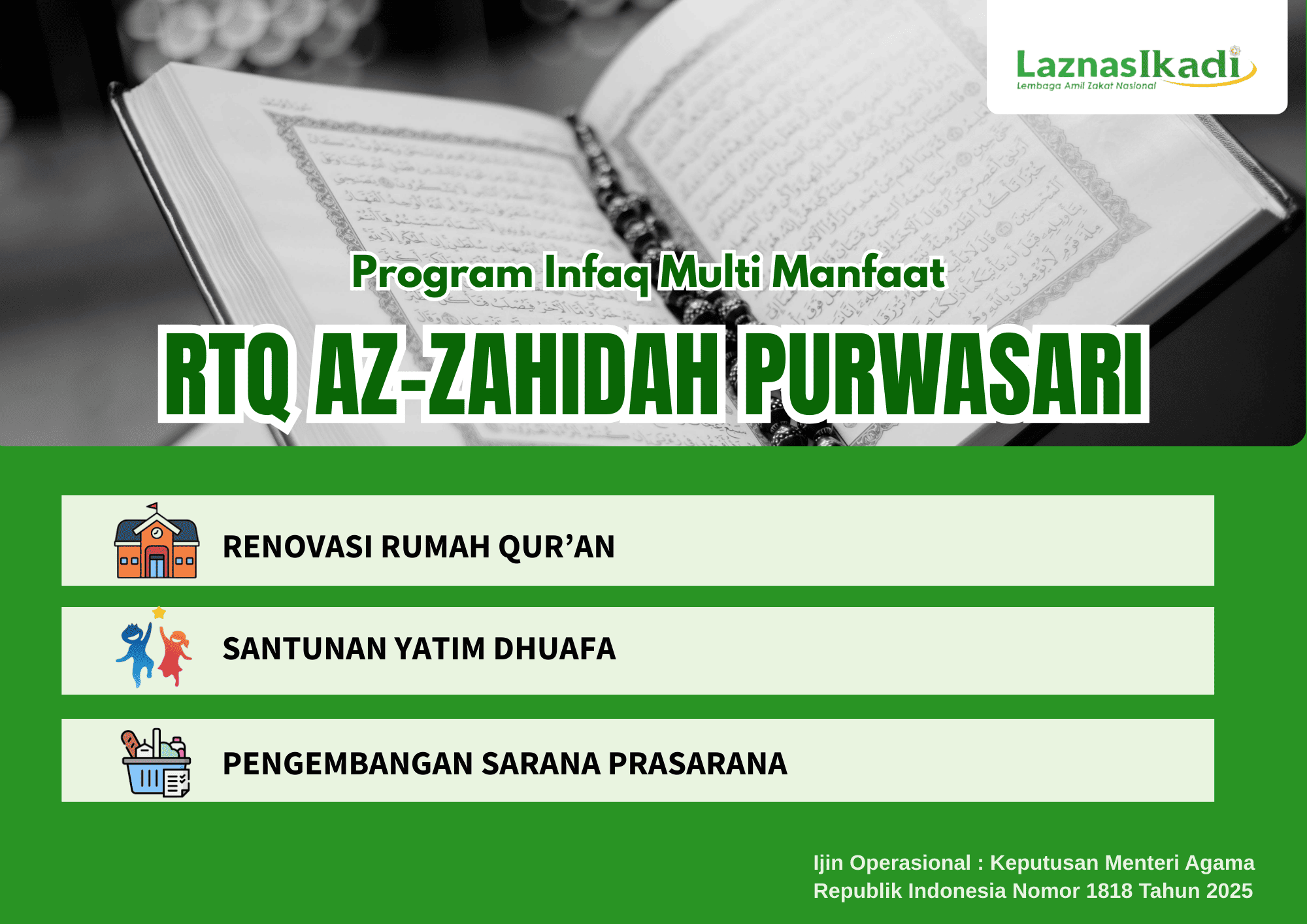 Infaq Multi Manfaat RTQ Az-Zahidah