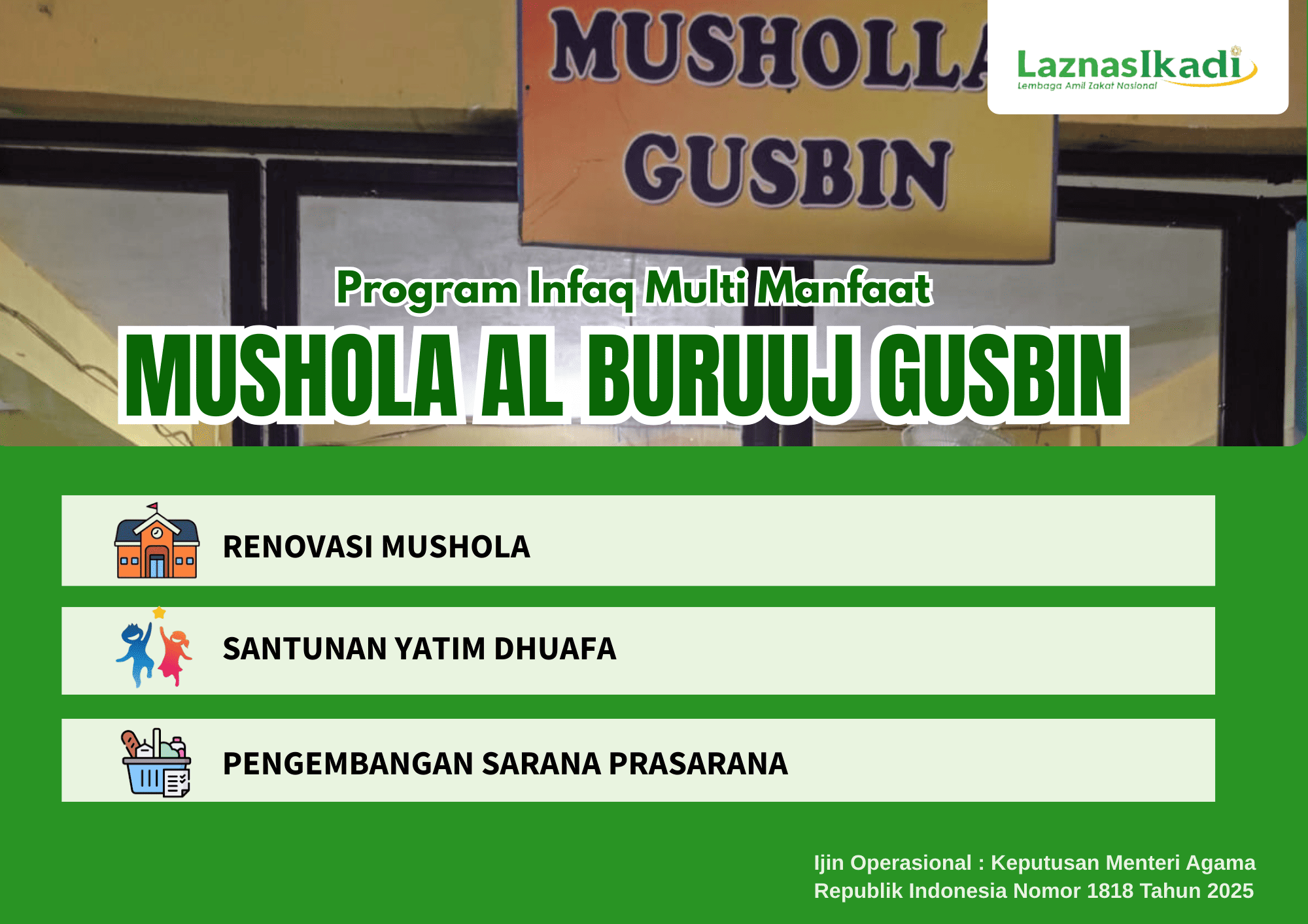 Infaq Multi Manfaat Mushola Al Buruuj Gusbin